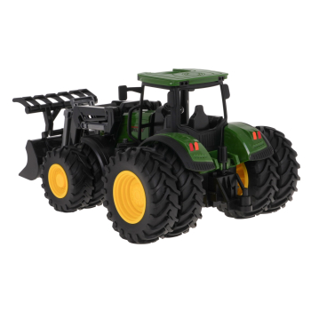 Zielony Traktor z Turem dla dzieci 3+ Model 1:24 + Ruchome elementy + 8 Kół + Tylny hak